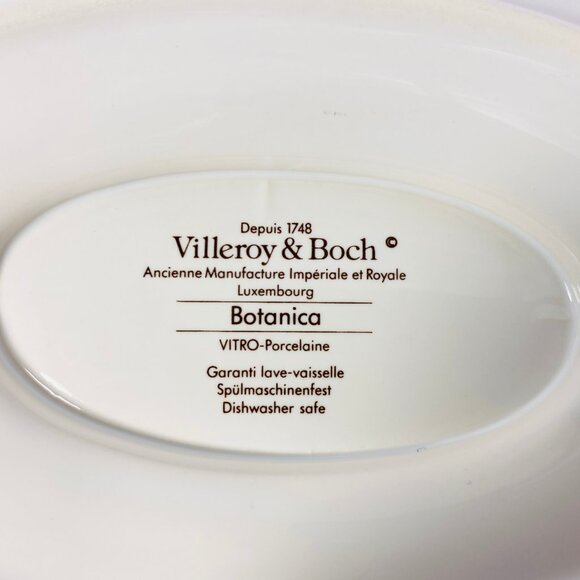 Villeroy & Boch Botanica Ranunculus Glacialis Oval Bowl with Attached Plate - Picture 7 of 7